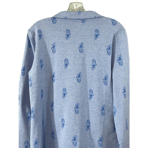 Lilly Pulitzer Bennett Pineapple Zip Up Sweatshirt Blue Size M - Picture 6 of 8